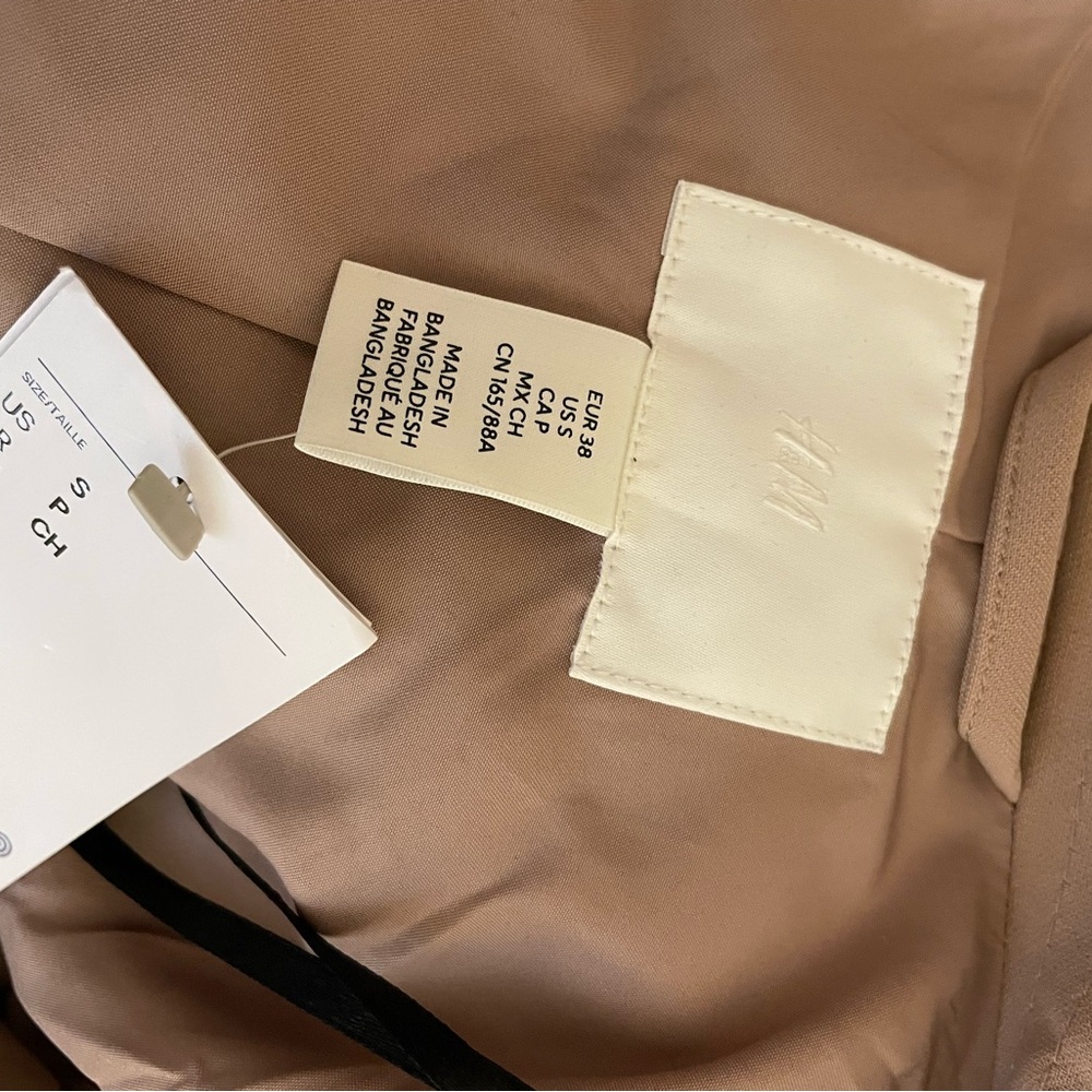 HM Womens Tan Double Breasted Belted Trench Coat Jacket Beige Small EUR 38 - Picture 6 of 7